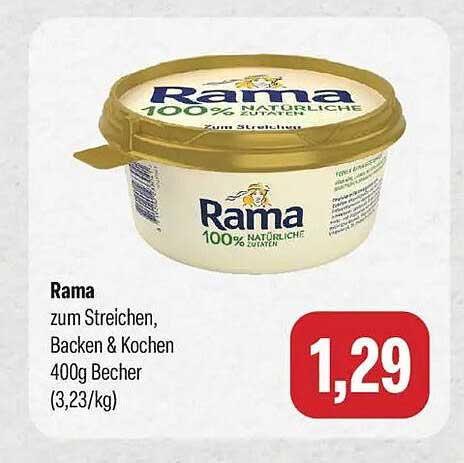 Rama zum Streichen, Backen & Kochen 400g Becher (3,23/kg)