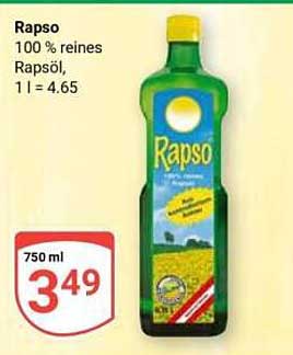 Rapso 100 % reines Rapsöl, 1 l = 4.65