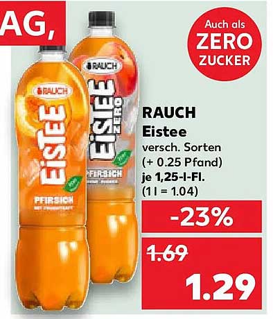 RAUCH Eistee versch. Sorten (+ 0.25 Pfand) je 1,25-l-Fl. (1 l = 1.04)