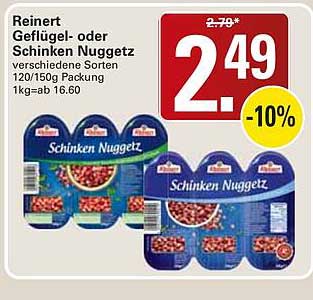 Reinert Geflügel- oder Schinken Nuggetz