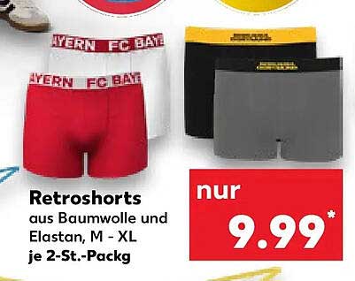 Retroshorts aus Baumwolle und Elastan, M - XL je 2-St.-Packg