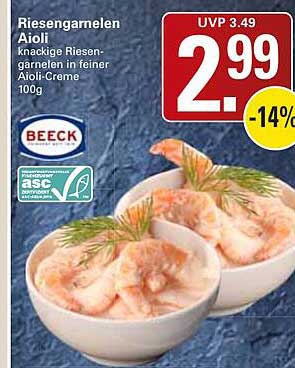Riesengarnelen Aioli knackige Riesen-garnelen in feiner Aioli-Creme 100g