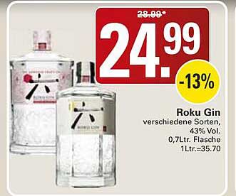 Roku Gin verschiedene Sorten, 43% Vol. 0,7Ltr. Flasche