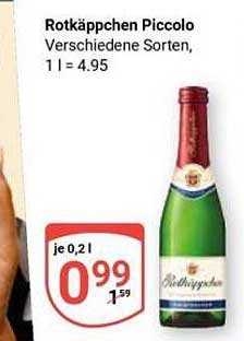 Rotkäppchen Piccolo Verschiedene Sorten, 1 l = 4.95