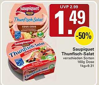 Saupiquet Thunfisch-Salat verschiedenen Sorten 160g Dose 1kg=9.31