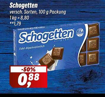Schogetten versch. Sorten, 100 g Packung