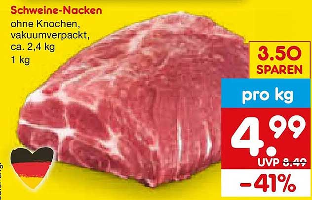 Schweine-Nacken ohne Knochen, vakuumverpackt, ca. 2,4 kg