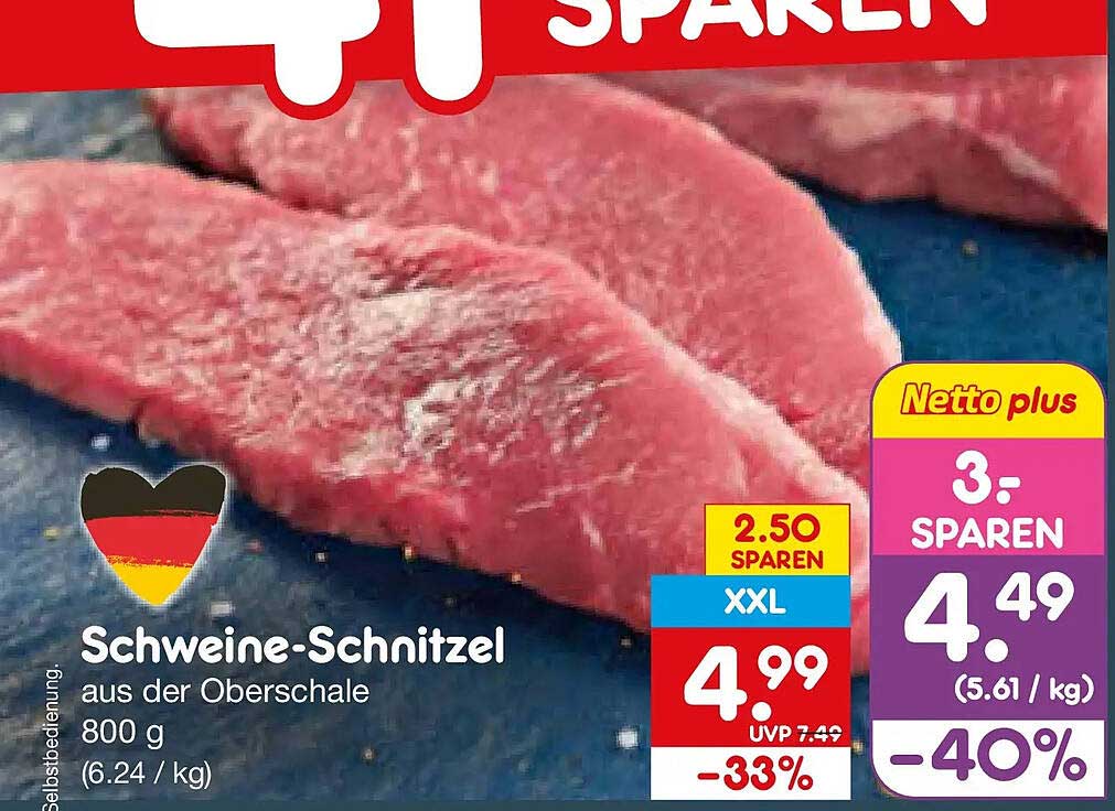 Schweine-Schnitzel aus der Oberschale 800 g