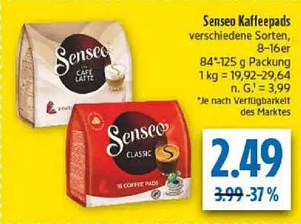 Senseo Kaffeepads verschiedene Sorten, 8-16er