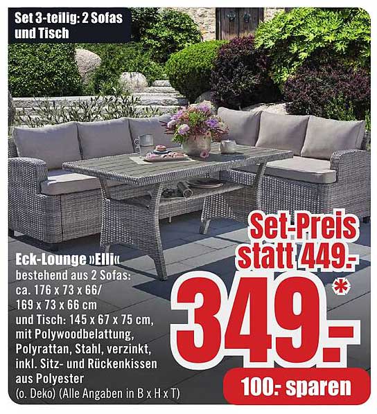 Set 3-teilig: 2 Sofas und Tisch