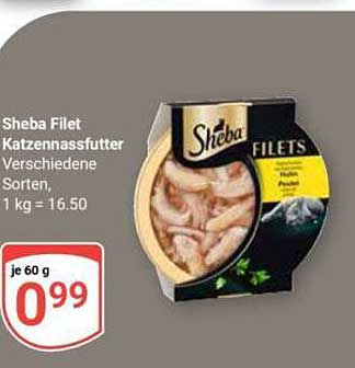 Sheba Filet Katzennassfutter Verschiedene Sorten, 1 kg = 16.50