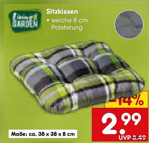 Sitzkissen • weiche 8 cm Polsterung