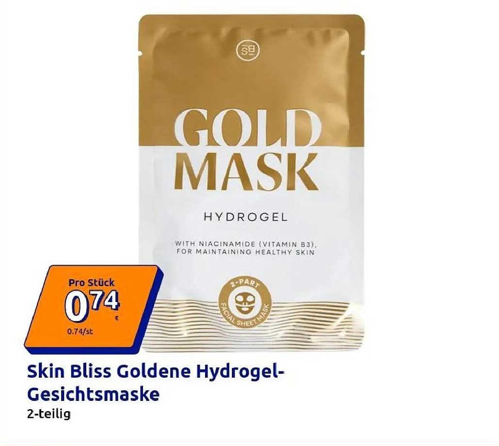 Skin Bliss Goldene Hydrogel-Gesichtsmaske 2-teilig