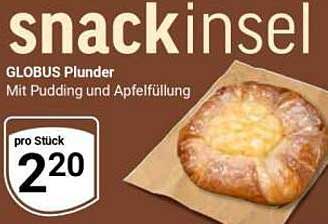 snackinsel GLOBUS Plunder Mit Pudding und Apfelfüllung