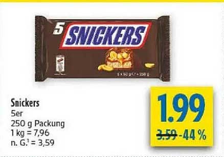 Snickers 5er 250 g Packung