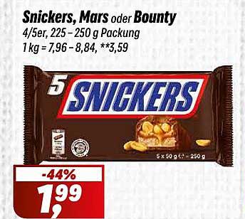 Snickers, Mars oder Bounty