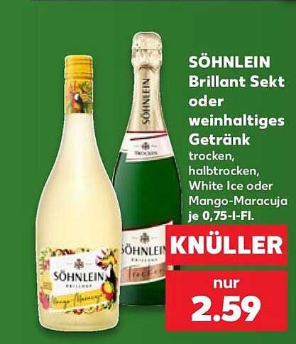 SÖHNLEIN Brillant Sekt oder weinhaltiges Getränk trocken, halbtrocken, White Ice oder Mango-Maracuja je 0,75-l-Fl.