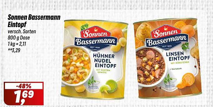 Sonnen Bassermann Eintopf versch. Sorten 800 g Dose