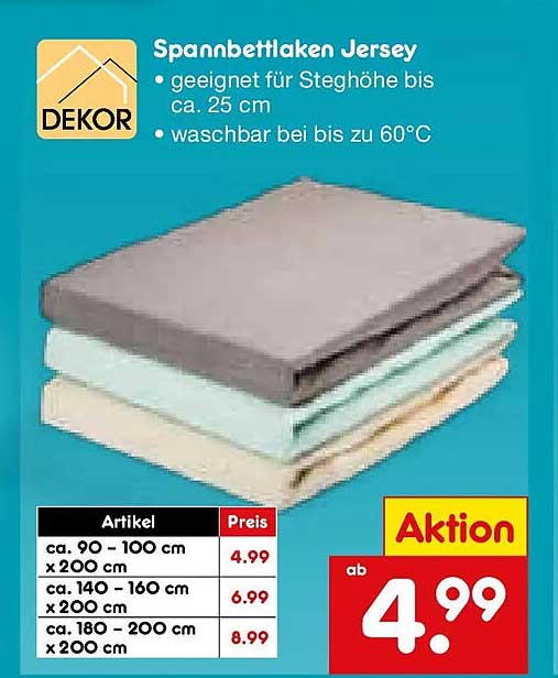 Spannbettlaken Jersey