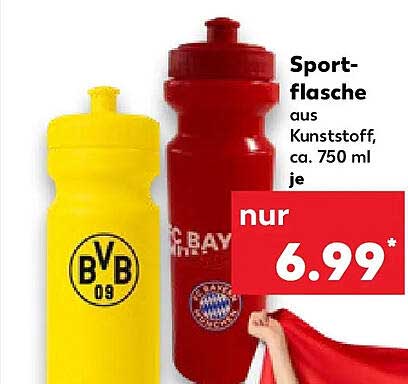 Sportflasche aus Kunststoff, ca. 750 ml je