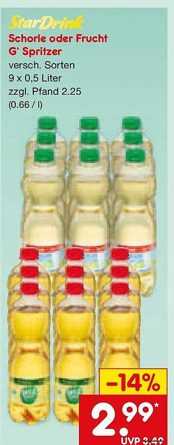 StarDrink Schorle oder Frucht G' Spritzer