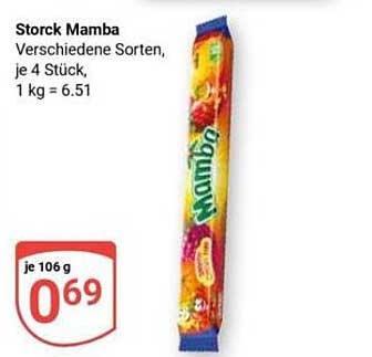 Storck Mamba Verschiedene Sorten, je 4 Stück, 1 kg = 6.51