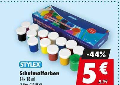 STYLEX Schulmalfarben 14x 18 ml