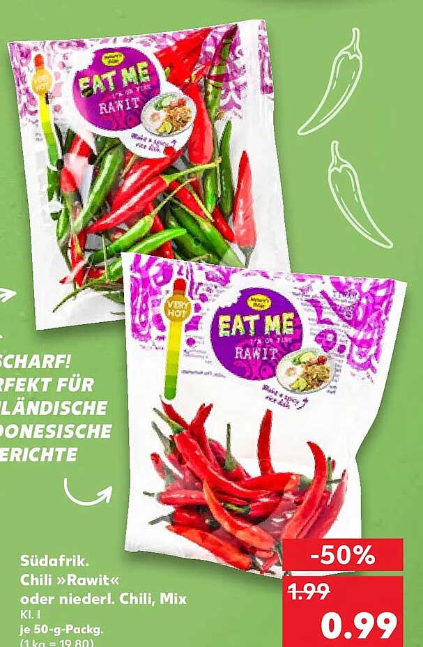 Südafrik. Chili »Rawit« oder niederl. Chili, Mix Kl. I