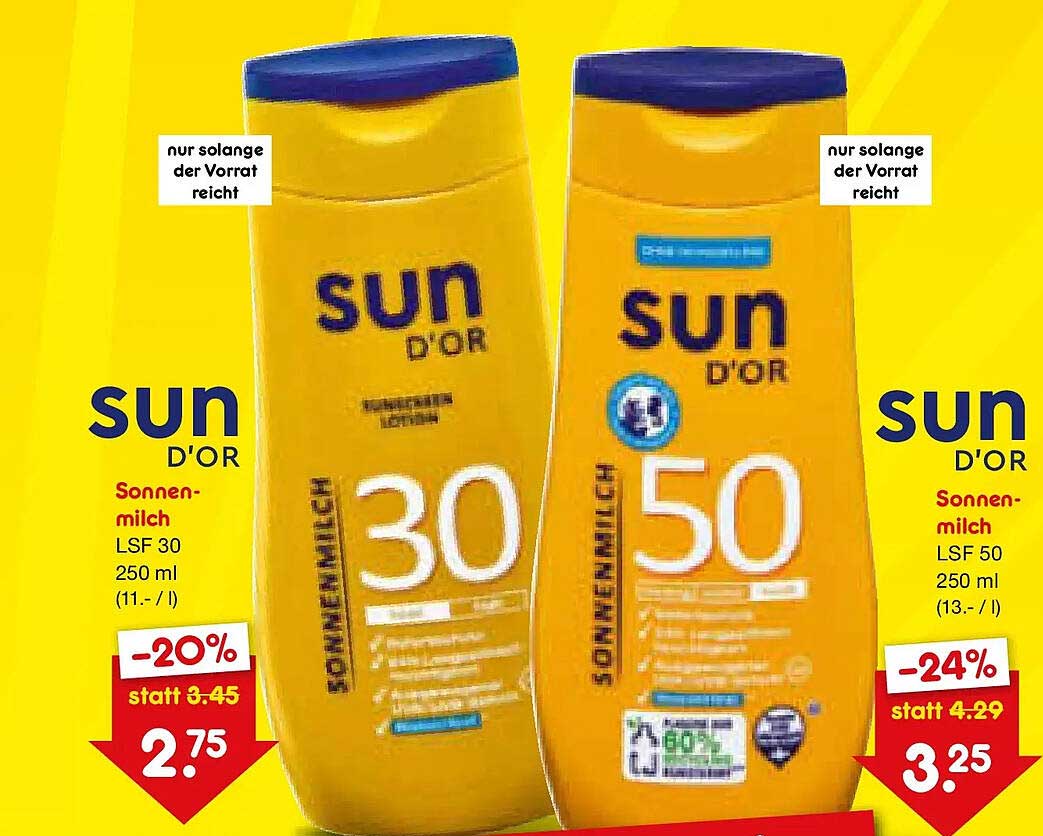 sun D'OR Sonnenmilch LSF 30 250 ml