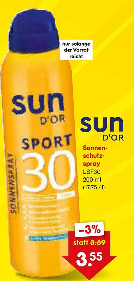 sun D'OR Sonnenschutzspray LSF30 200 ml