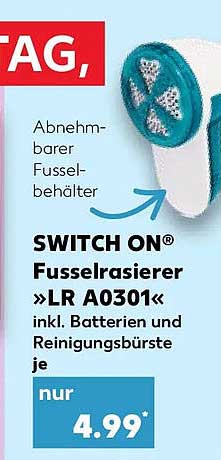 SWITCH ON® Fusselrasierer »LR A0301« inkl. Batterien und Reinigungsbürste je