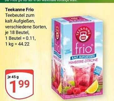 Teekanne Frio Teebeutel zum kalt Aufgießen, verschiedene Sorten, je 18 Beutel, 1 Beutel = 0,11, 1 kg = 44.22