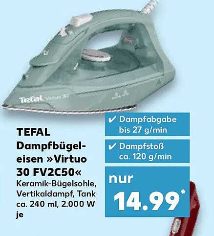 TEFAL Dampfbügeleisen »Virtuo 30 FV2C50«