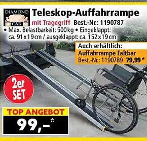 Teleskop-Auffahrrampe mit Tragegriff