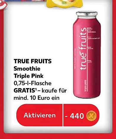 TRUE FRUITS Smoothie Triple Pink 0,75-l-Flasche GRATIS¹ – kaufe für mind. 10 Euro ein