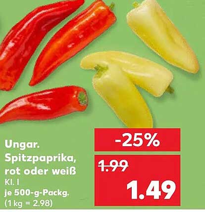 Ungar. Spitzpaprika, rot oder weiß