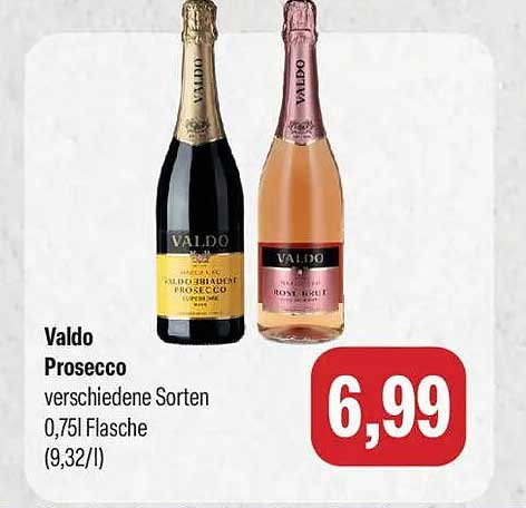 Valdo Prosecco verschiedene Sorten 0,75l Flasche (9,32/l)