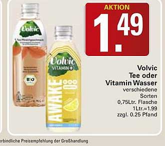 Volvic Tee oder Vitamin Wasser verschiedene Sorten