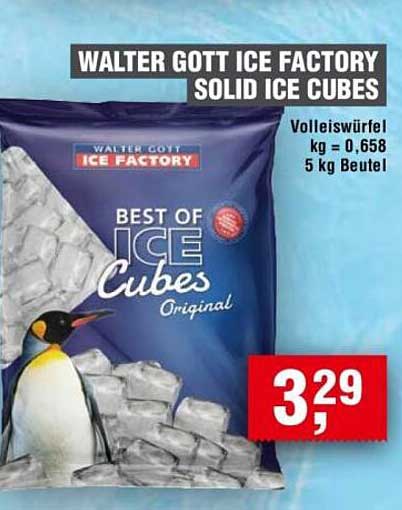 WALTER GOTT ICE FACTORY SOLID ICE CUBES