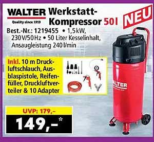 WALTER Werkstatt-Kompressor 50l