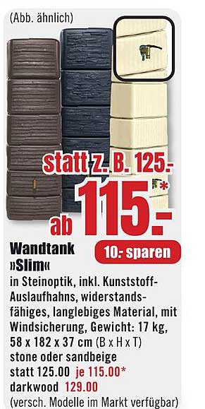 Wandtank »Slim«