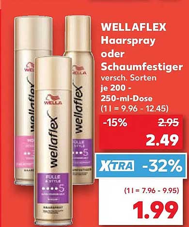 WELLAFLEX Haarspray oder Schaumfestiger versch. Sorten je 200 - 250-ml-Dose (1 l = 9.96 - 12.45)