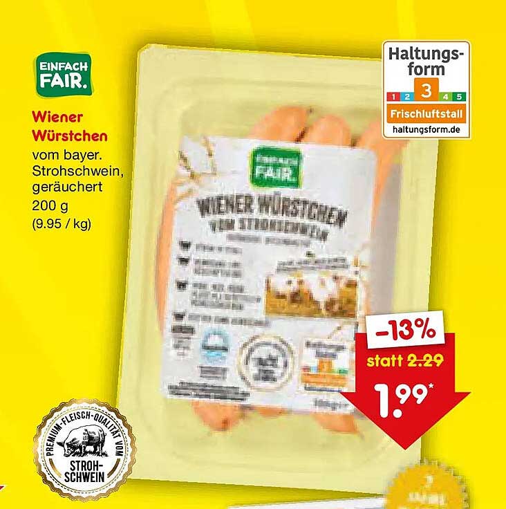 Wiener Würstchen vom bayer. Strohschwein, geräuchert 200 g