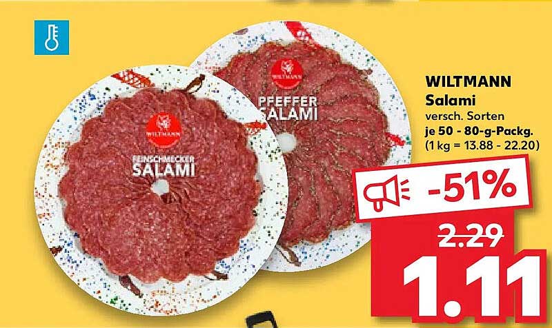 WILTMANN Salami versch. Sorten je 50 - 80-g-Pack.