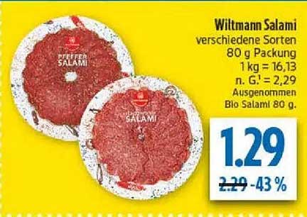 Wittmann Salami verschiedene Sorten 80 g Packung