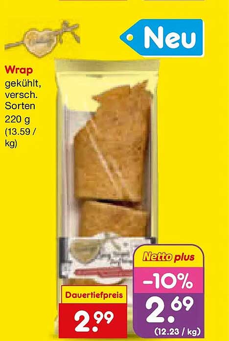 Wrap gekühlt, versch. Sorten 220 g
