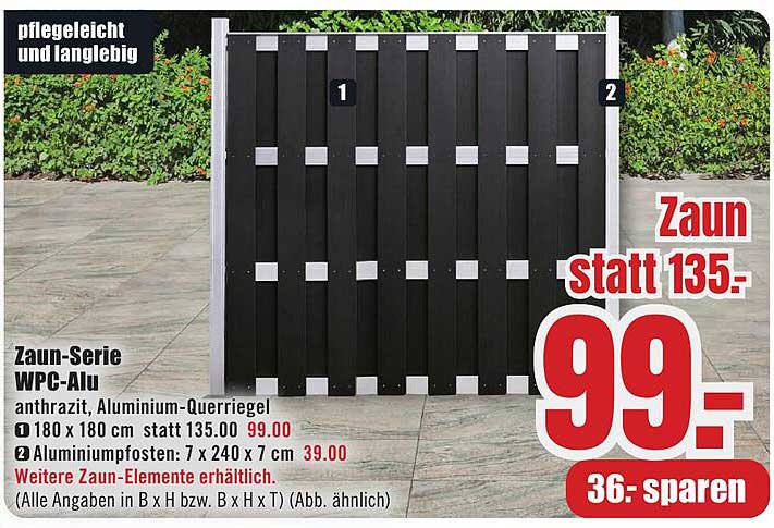 Zaun-Serie WPC-Alu anthrazit, Aluminium-Querriegel