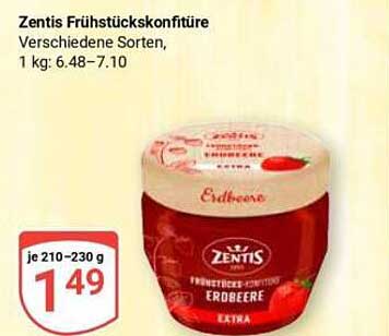 Zentis Frühstückskonfitüre Verschiedene Sorten, 1 kg: 6.48–7.10