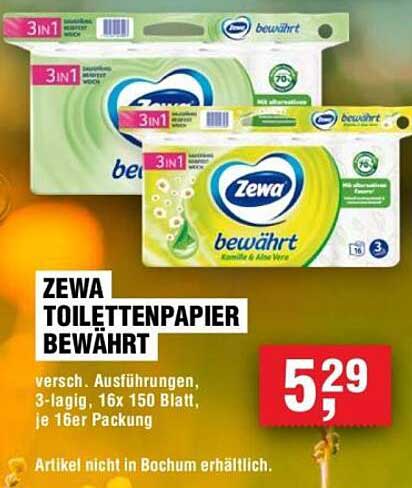 ZEWA TOILETTENPAPIER BEWÄHRT