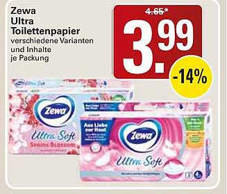 Zewa Ultra Toilettenpapier verschiedene Varianten und Inhalte je Packung